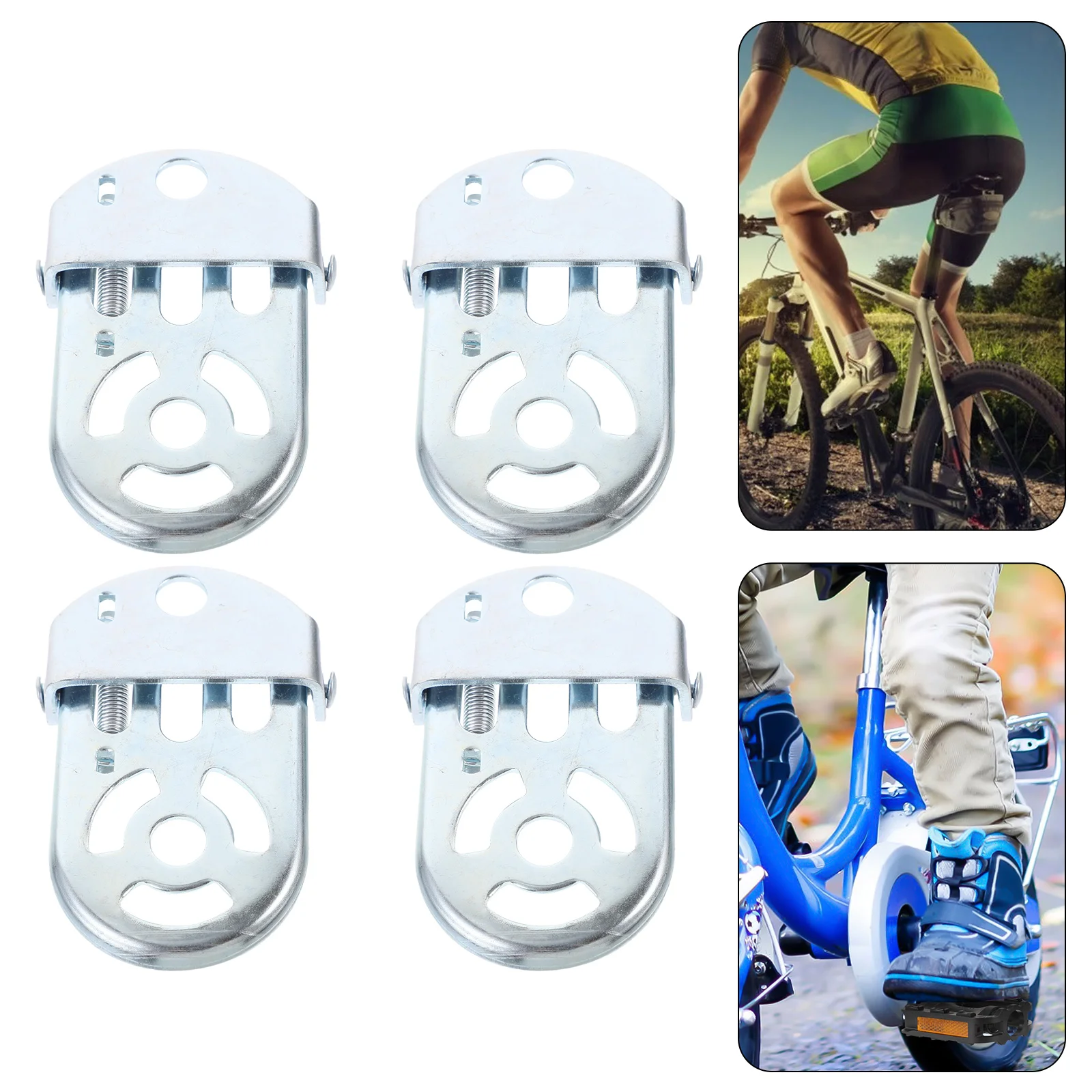 

2 Pairs Mountain Bike Bicycle Pedal Folding Foot Stool Feet Pedals Iron Rear Rest