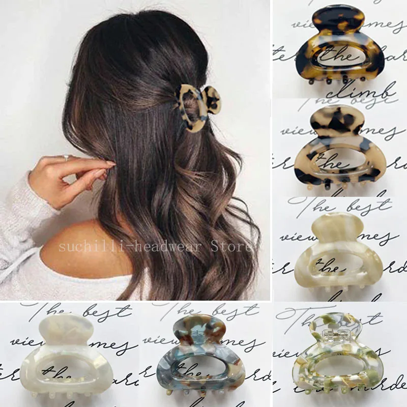 2023 Acetate Hair Claw Clip for Women Girls Mini Leopard Hair Clips Chic Hairclip Barrettes Crab Hairpins Clamp Hair Accessories