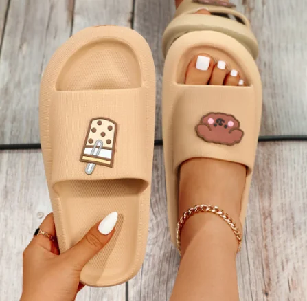 

Women Slippers Platform Open Toe Summer Soft Thick Bottom Non-Slip Animal Print House Slipper Female Lovely Flats Ladies Shoes