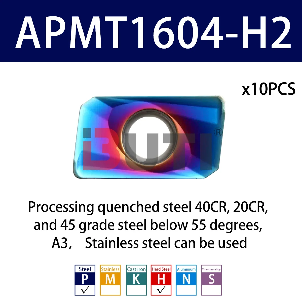 

Семицветное фрезерное лезвие из закаленной стали с ЧПУ APMT1135/1604PDER-XM Nano Blue, лезвие из высокотвердого сплава, фрезерный станок