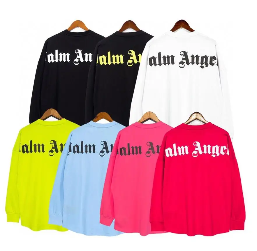 

New Palm Angels Letter Men Women Boyfriend Gift Drop Shoulders Models Fashion O-Neck Long Sleeve Pullover Sweatshirt Streetwear