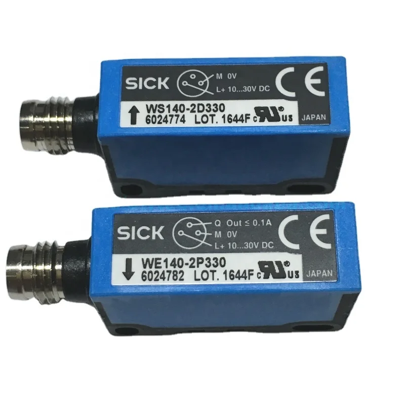 

SICK original in stock WS/WE140-2P330 4024791 Sensing range 13 m PNP M8 3pin Through beam photoelectric sensor