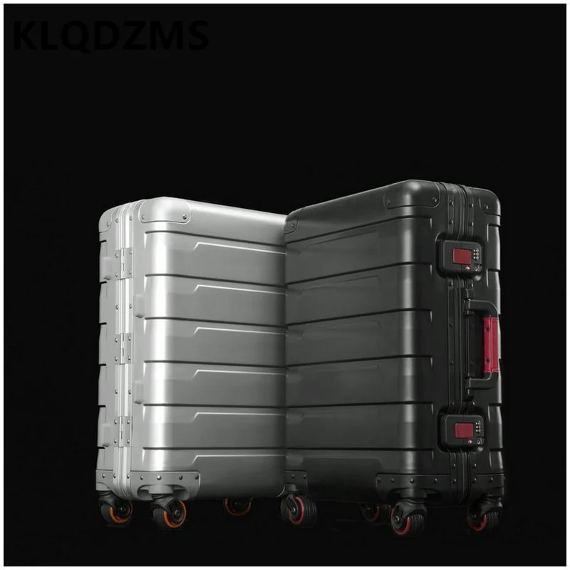 KLQDZMS 20 Inch The New Boarding Suitcase 100% Full Aluminum Magnesium Alloy Luggage 24 Inches Business Handheld Trolley Bags