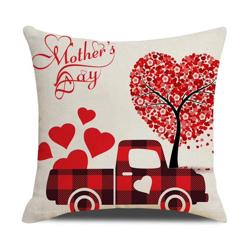Подарок на день матери наволочка с буквенным принтом I Love MOM Наволочка 18x18 дюймов