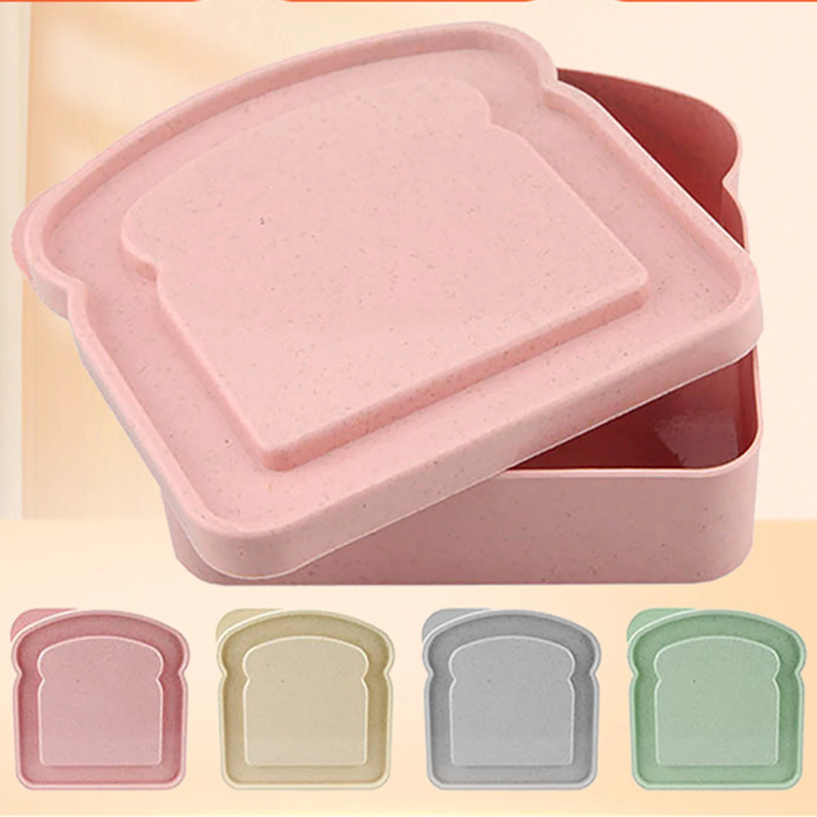 

Sandwich Storage Box Silicone Lunch Box Food Storage Case Reusable Microwave Lunch Box Food Storage Container School Breakfast