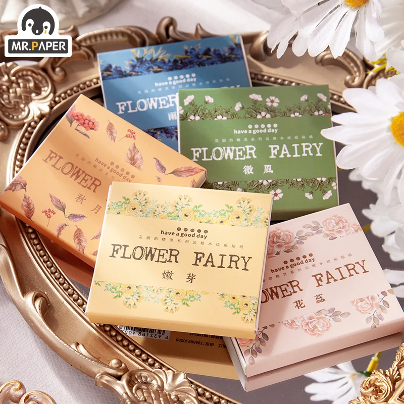 

Mr.Paper 8 дизайн садовая серия Elf Flower Fairy в штучной упаковке бумажная наклейка декоративный стикер для канцелярских товаров стикер
