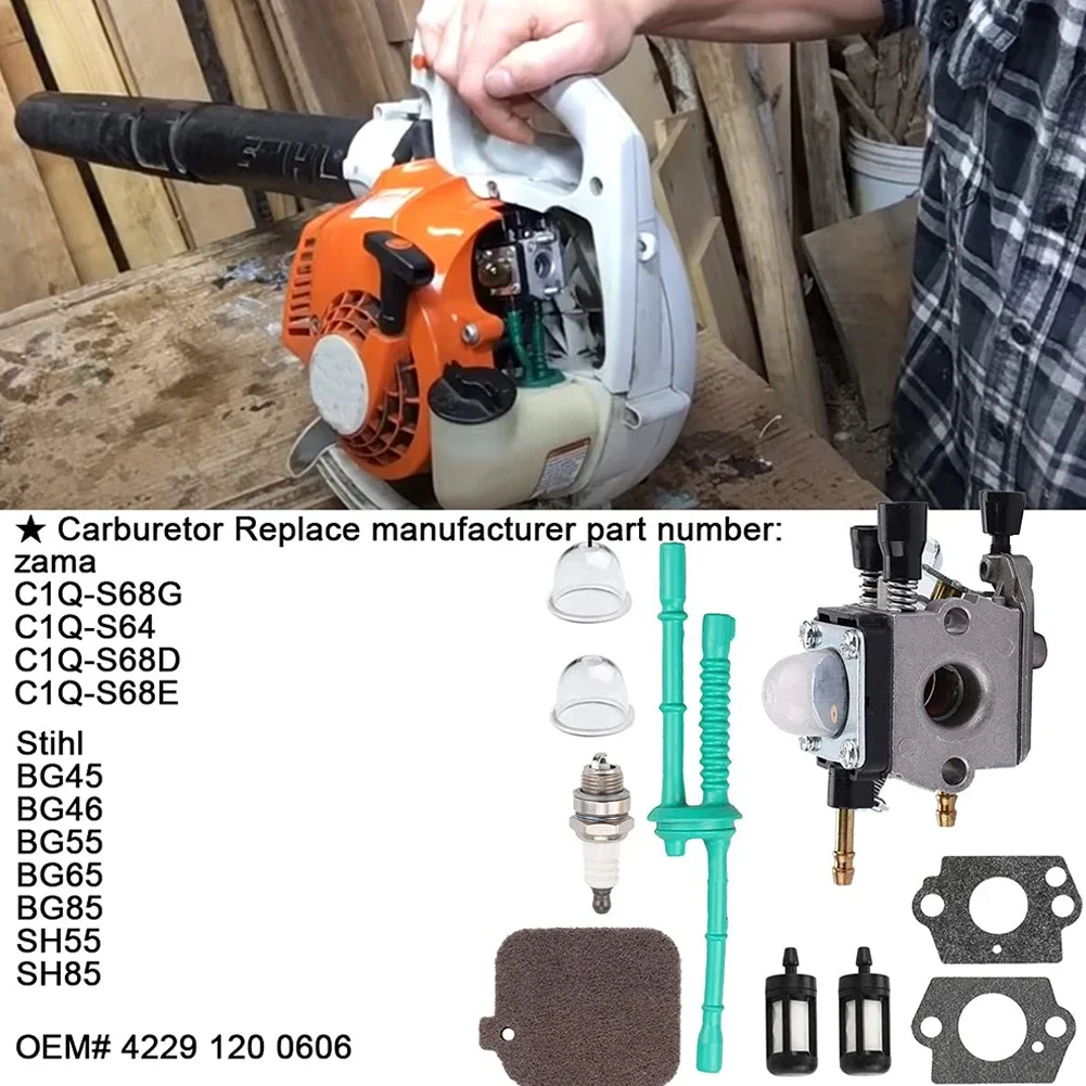 КАРБЮРАТОР для Zama Carb BG45 BG46 BG55 BG65 BG85 SH55 SH85 Лезвие вентилятора CARBY C1Q-S68G Прокладка