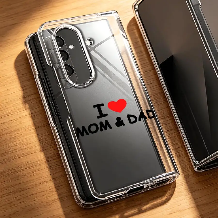 Фото Прозрачный мягкий чехол для телефона с дизайном «Мама и папа» для Samsung Galaxy ZFold7 ZFold4 ZFold6 ZFold5 Z Fold 7 6 5 4 3 ZFold3 №5