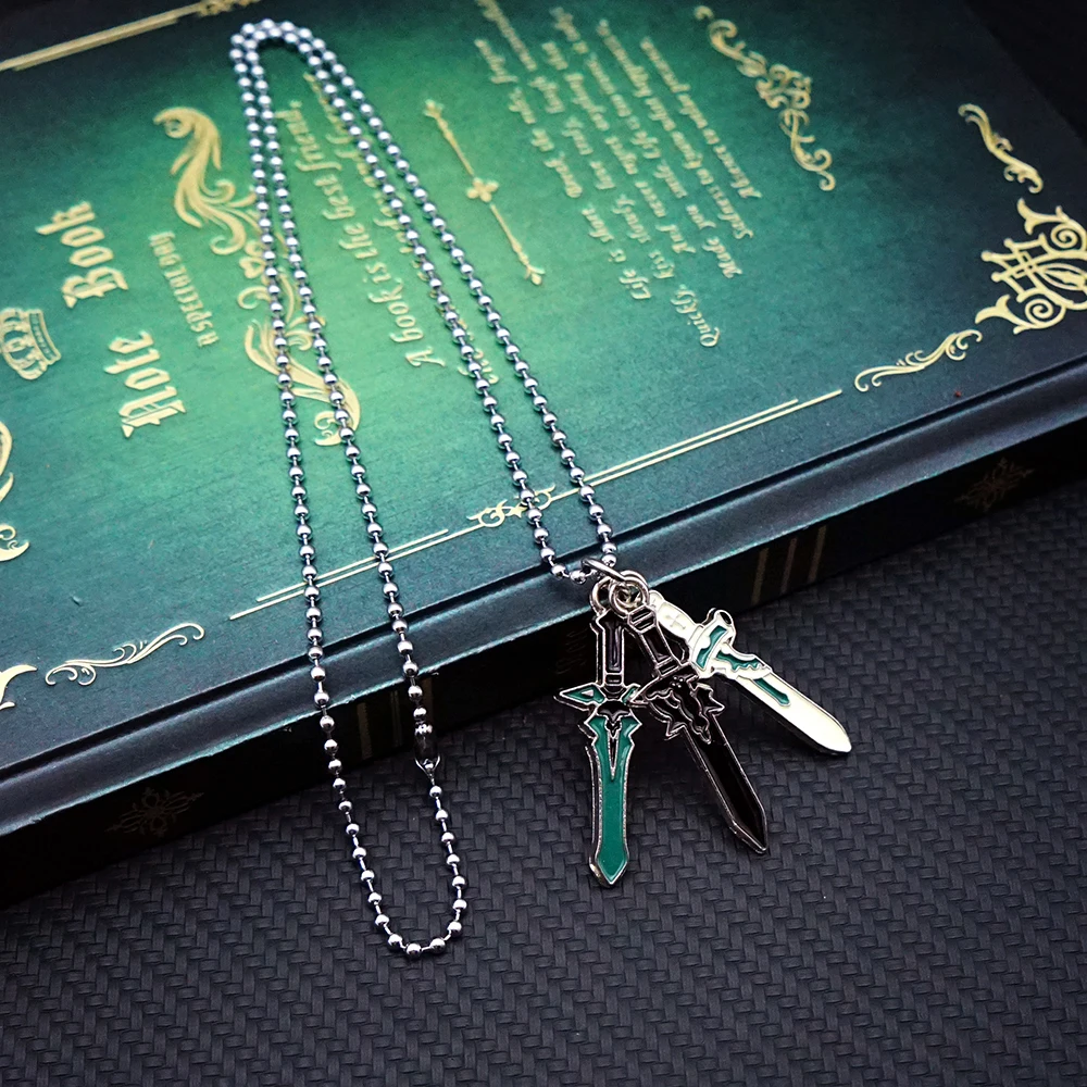 Модное Новое ожерелье с кулоном в виде меча онлайн аниме ювелирные изделия набор