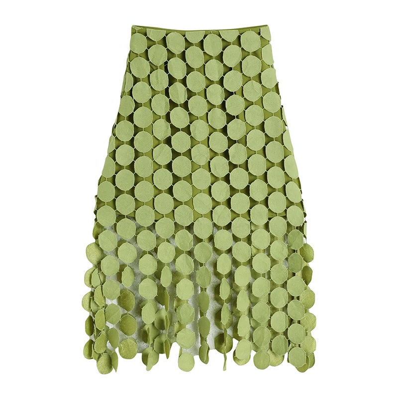 

Women Fringe Bodycon Pencil Skirts Green Tassel High Waist Midi Length Ladies Slim Elegant Unique