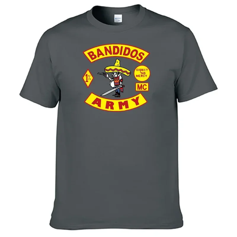 Motorcycle club Bandidos army T shirt 100% cotton men T-shirt N02