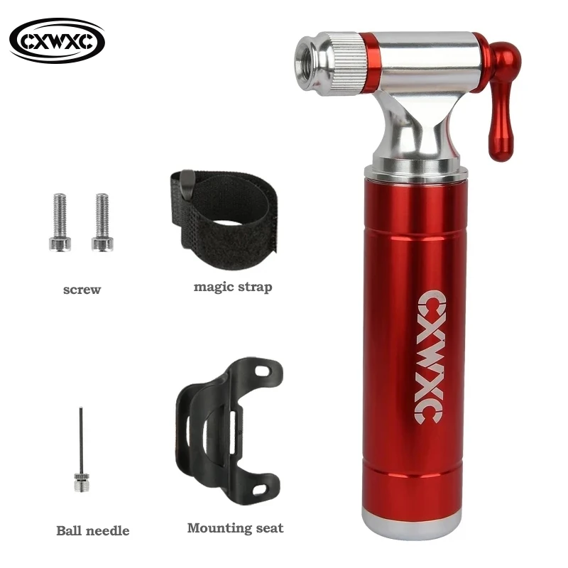 CXWXC cartuccia CO2 pompa CO2 per bicicletta Schrader Presta adattatore gonfiatore bici CNC alluminio tubo pneumatico Mini mano aria pompe MTB