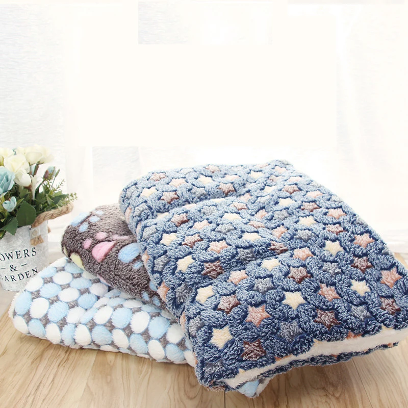 

Medium Coral Bed Pet For Thicken Mat Fleece Small Dog Dogs Cats Dropshipping Beds Sleeping Blanket Soft Winter Warm Supply