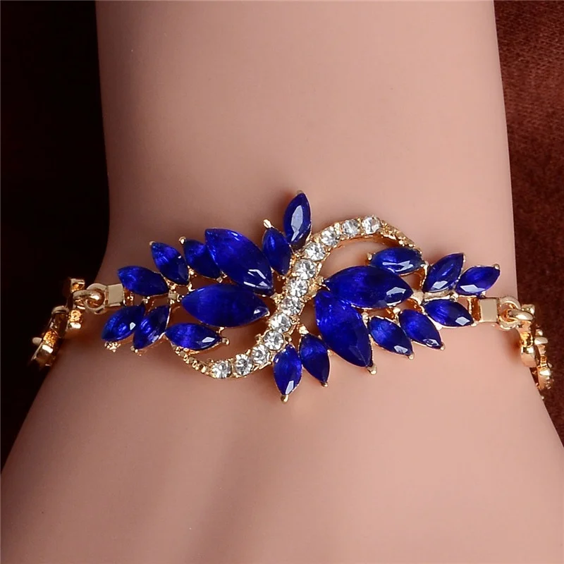 

Trendy New Women Gold Filled 5 Colors CZ Austrian Crystal Bracelets & Bangles Jewelry Wholesale Sales