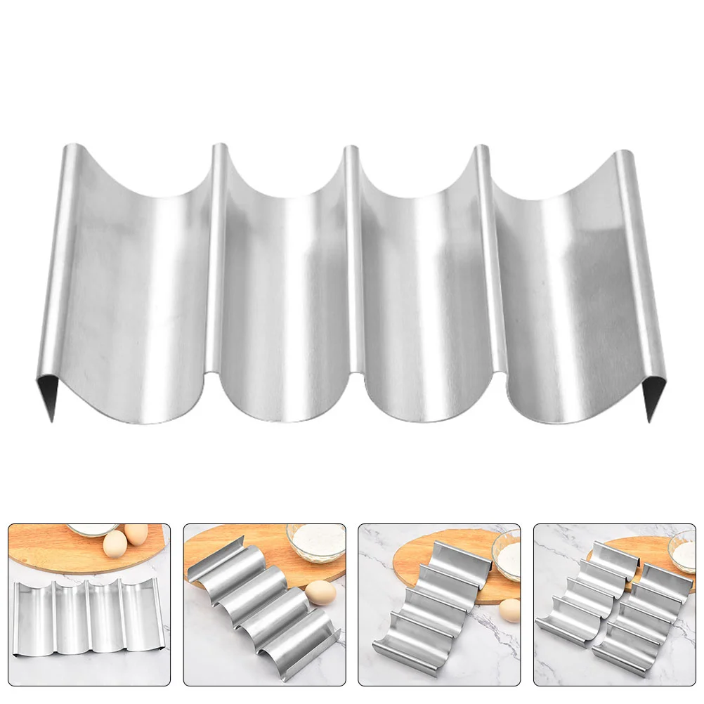 

Taco Holder Stand Stainless Steel Desktop Racks Mini Metal Plate Display Rolls Chicken Rack Shell Pancake Holderstray Soft Store