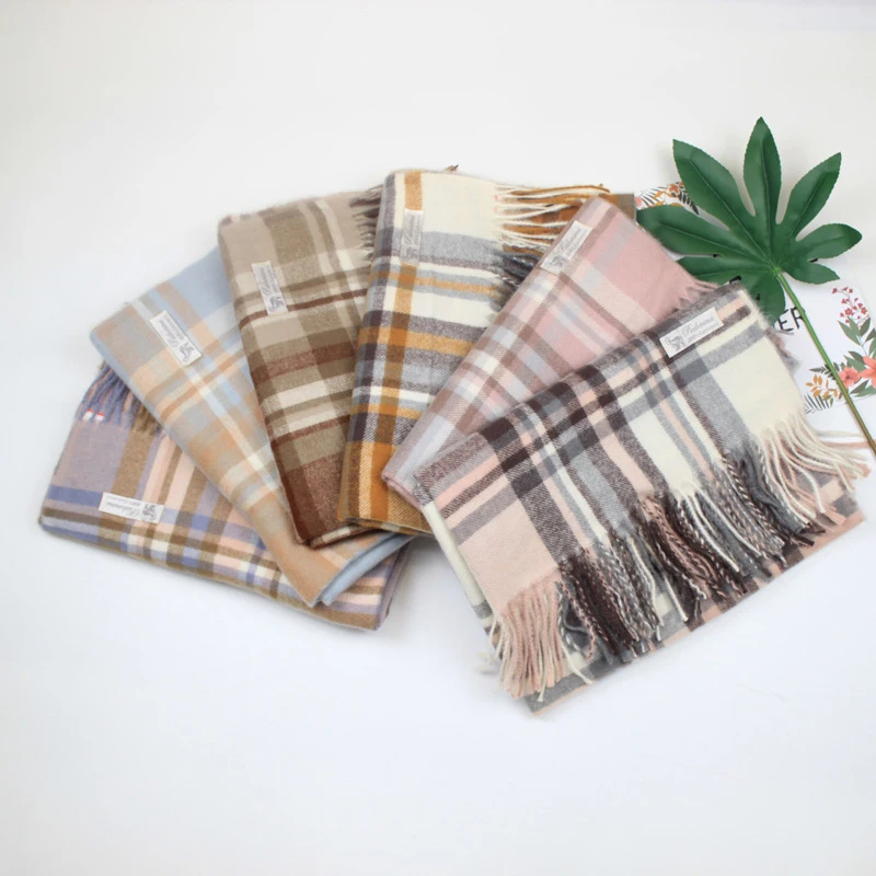 GOPLUS Women's Knitted Scarves Winter Korean Style Warm Casal Plaid Womans Bufandas Invierno Mujer |