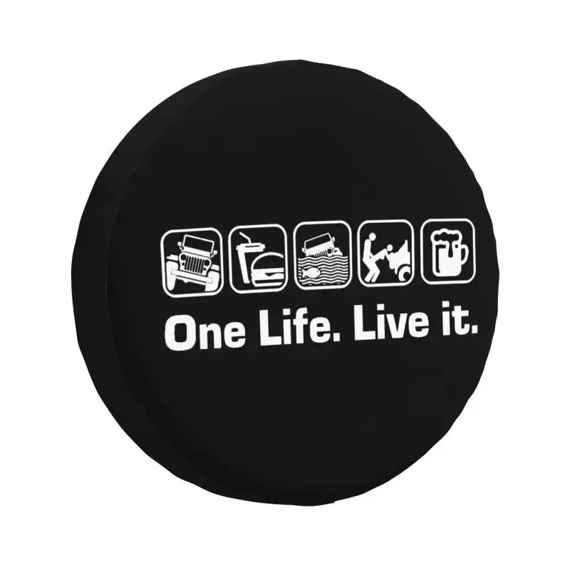 Чехол для запасных шин One Life Live It Mitsubishi Pajero 4WD 4x4 RV искусственная кожа 14 дюймов 15 16 17