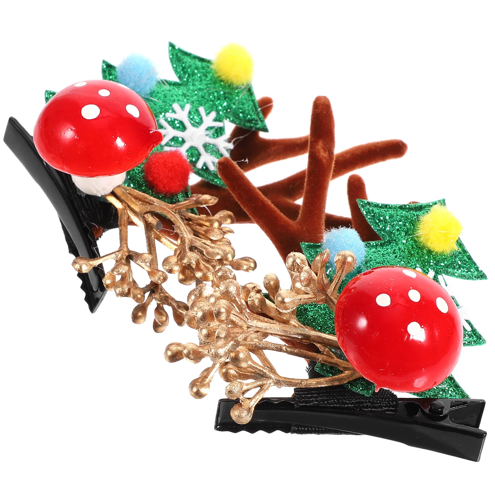 

2pcs Antlers Hairpin Elf Ear Hair Clips Christmas Themed Hair Accessories Party Supplies (Random Color)