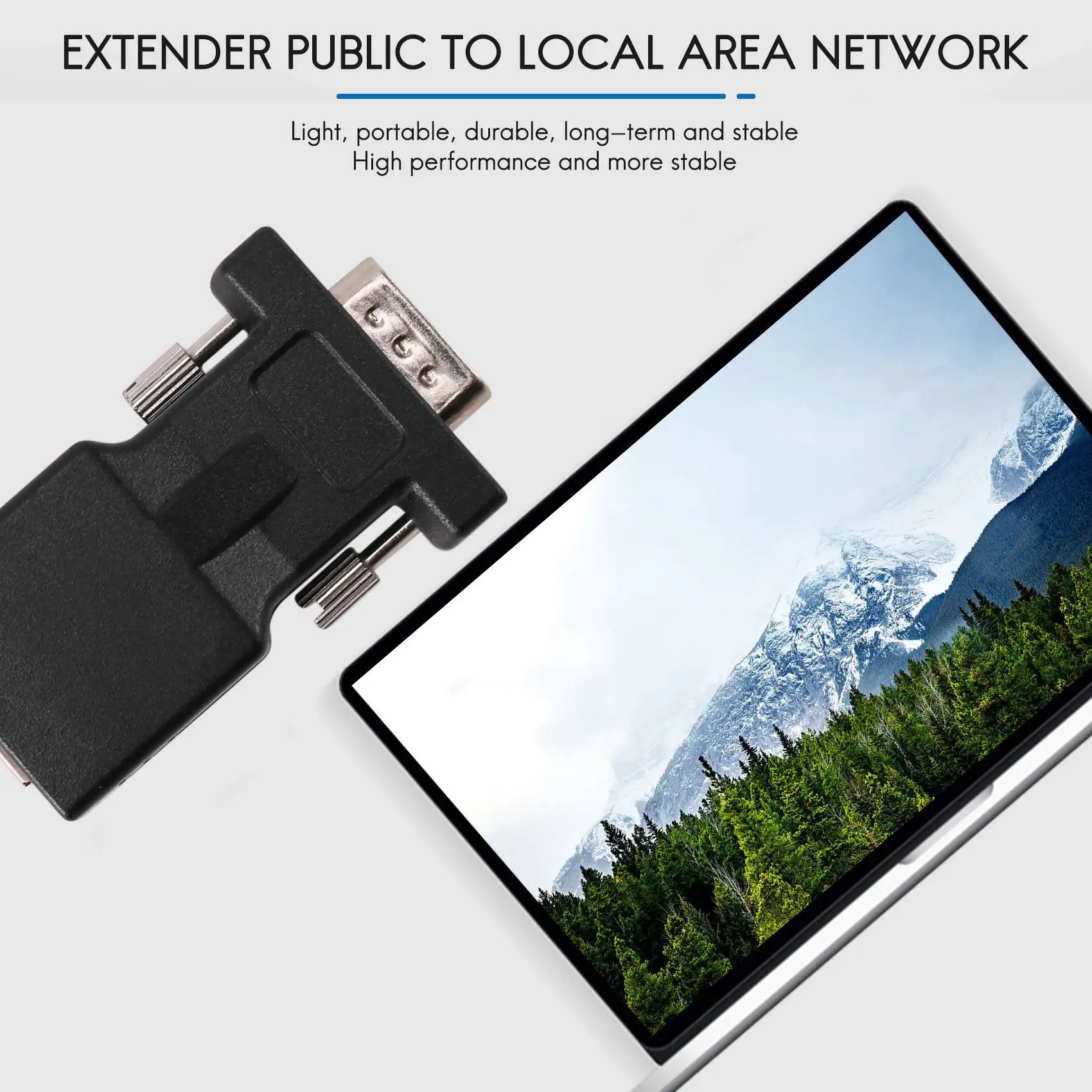 Удлинитель VGA папа к адаптеру сетевого кабеля LAN CAT5 CAT6 RJ45