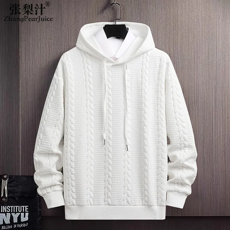 

Jacquard Long Sleeve Sweat Shirt Men's Loose American High Street Autumn Fashion INS Round Neck Hoodies Jacket Masculino
