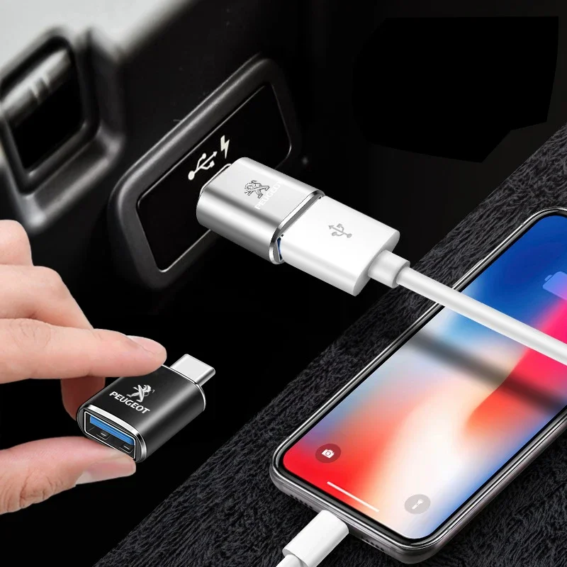 Модный автомобильный мини-конвертер с интерфейсом Type-C в USB адаптер для зарядки