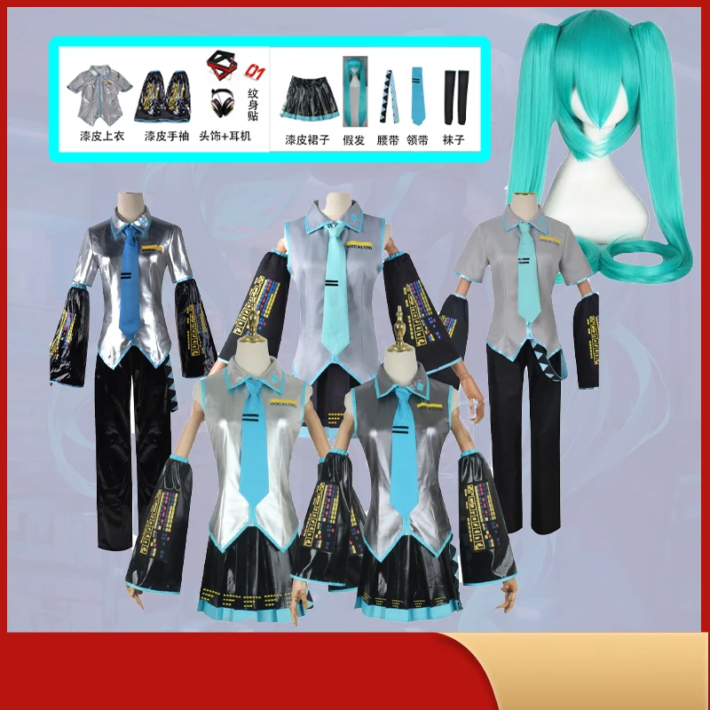 

Anime Vocaloid Miku Cosplay Costume For women and man Japan Midi Dress Beginner Future Blue Costumes Carnival Party Masquerade