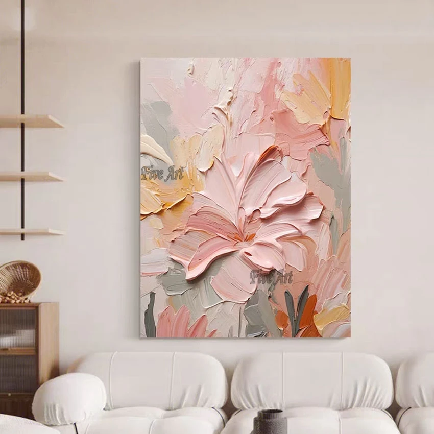 Картина на холсте розовая