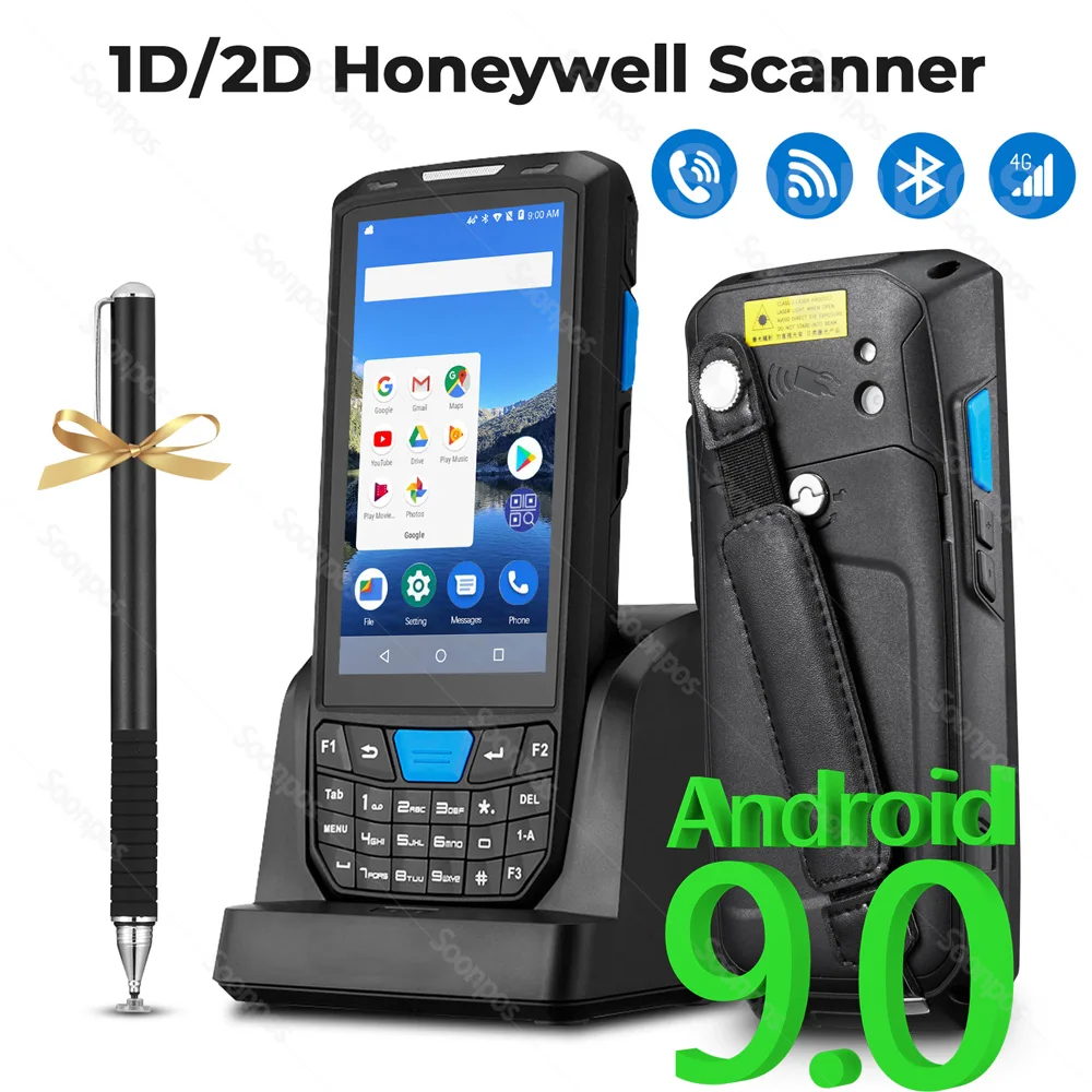 

Soonpos Handheld PDA Android 9.0 Honeywell 1D 2D Barcode Scanner Data Collector POS Terminal QR Bar Codes Reader WiFi 4G GPS NFC