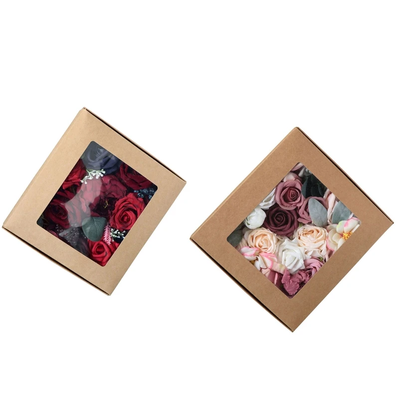 

Y5LE Искусственные свадебные розы Цветы Combo Box Набор для DIY Букеты Стол Центральные композиции Цветочные композиции Подарки