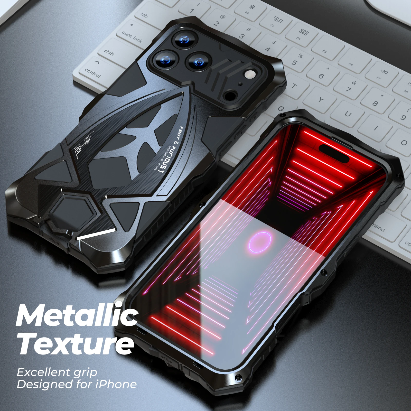 Фото Противоударный чехол Luphie Metal Armor для iPhone 17, 16, 15, 14, 13, 11 Pro Max, XS, военный стандарт, полностью защитный, из резины №3