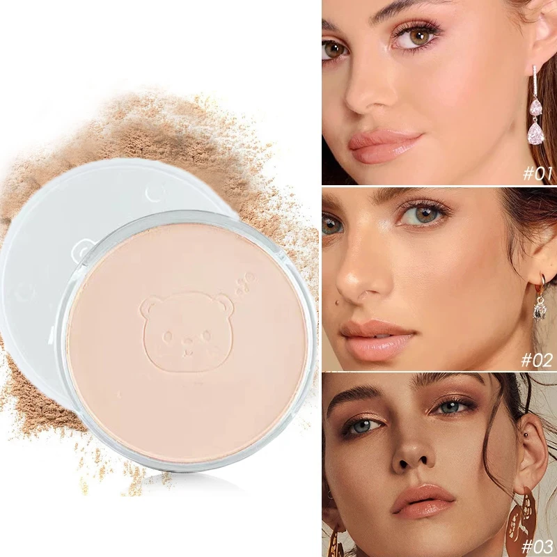 

3 Colors Matte Makeup Pressed Powder Oil Control Pores Invisible Breathable Facial Make up Full Coverage Long Lasting Cosmetics