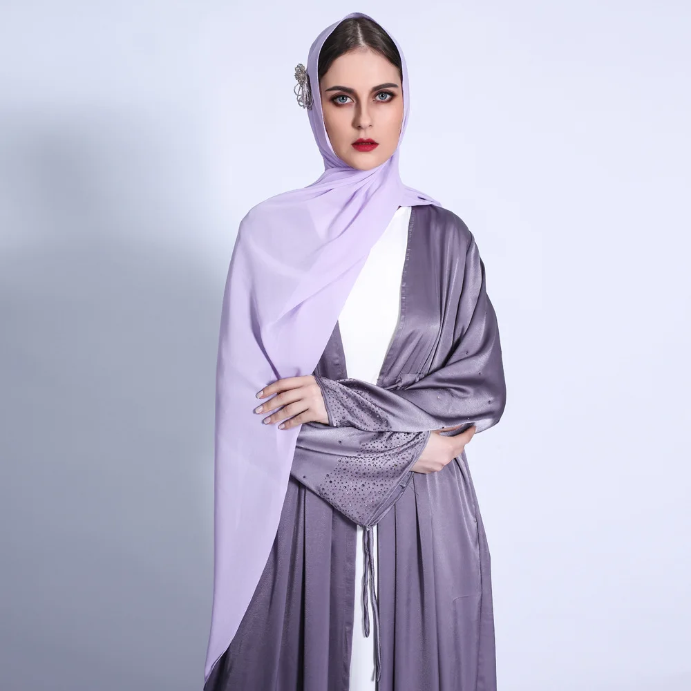 Лидер продаж Рамадан ИД открытая абайя Модные женские мусульманские платья Дубая с бриллиантами для дам