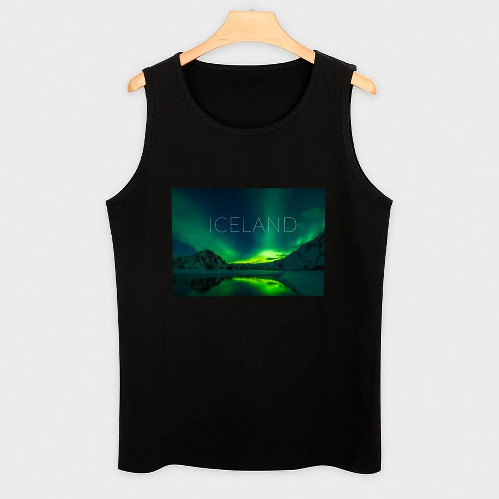 Исландия Аврора Бореалис Северное сияние Майка спортивные футболки для мужчин