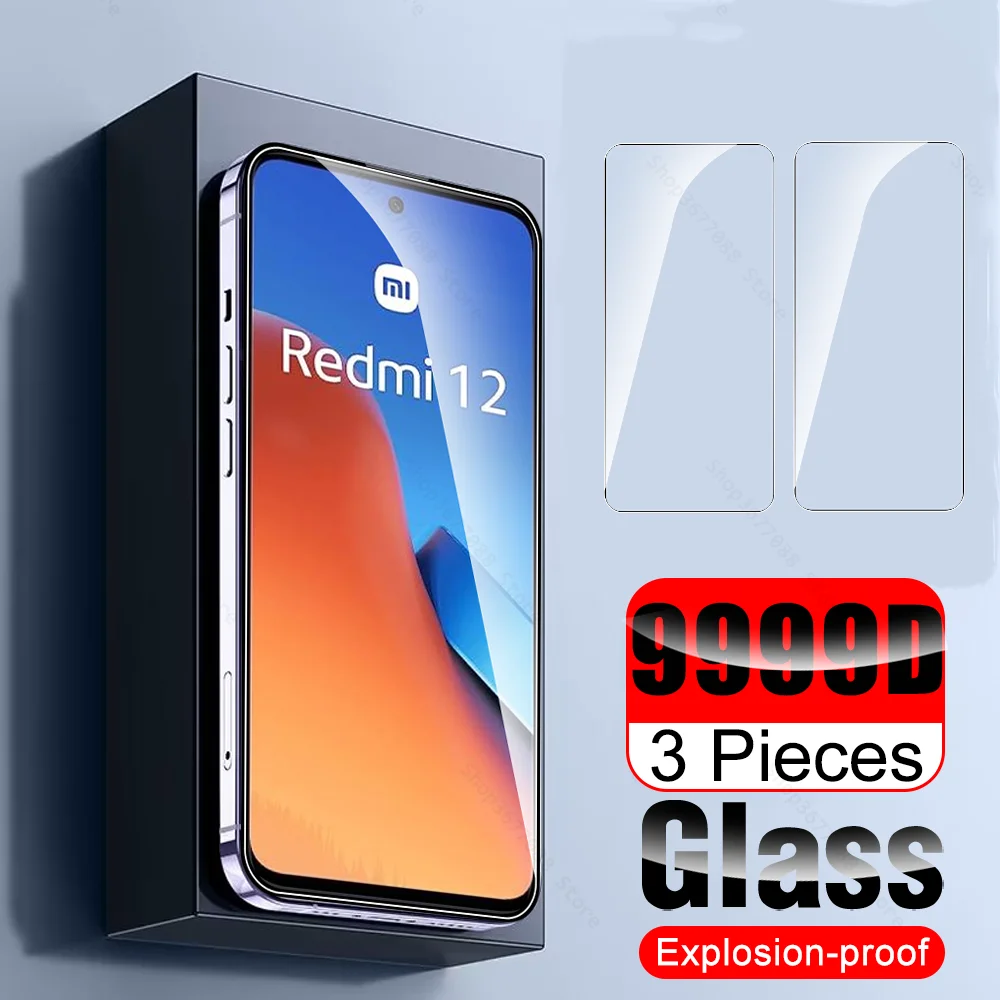 

3Pcs 9999D Glass For Xiaomi Redmi 12 4G 2023 Screen Protector Tempered Glass Readmi Redmy Radmi 12 Redmi12 6.79inch Safety Film