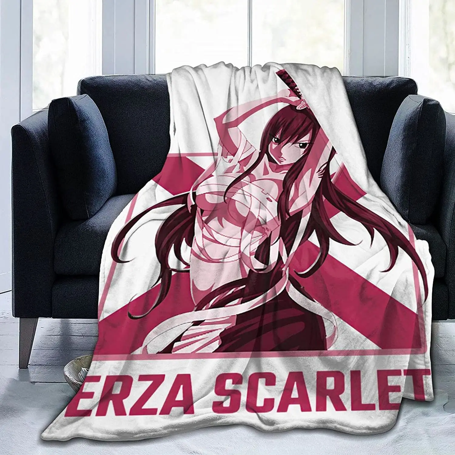 

Fairy Tail Erza Scarlet Anime Blanket Classic All-Seasons Blanket Flannel Blankets Suitable for Bed, Recliner, Sofa, Living Room