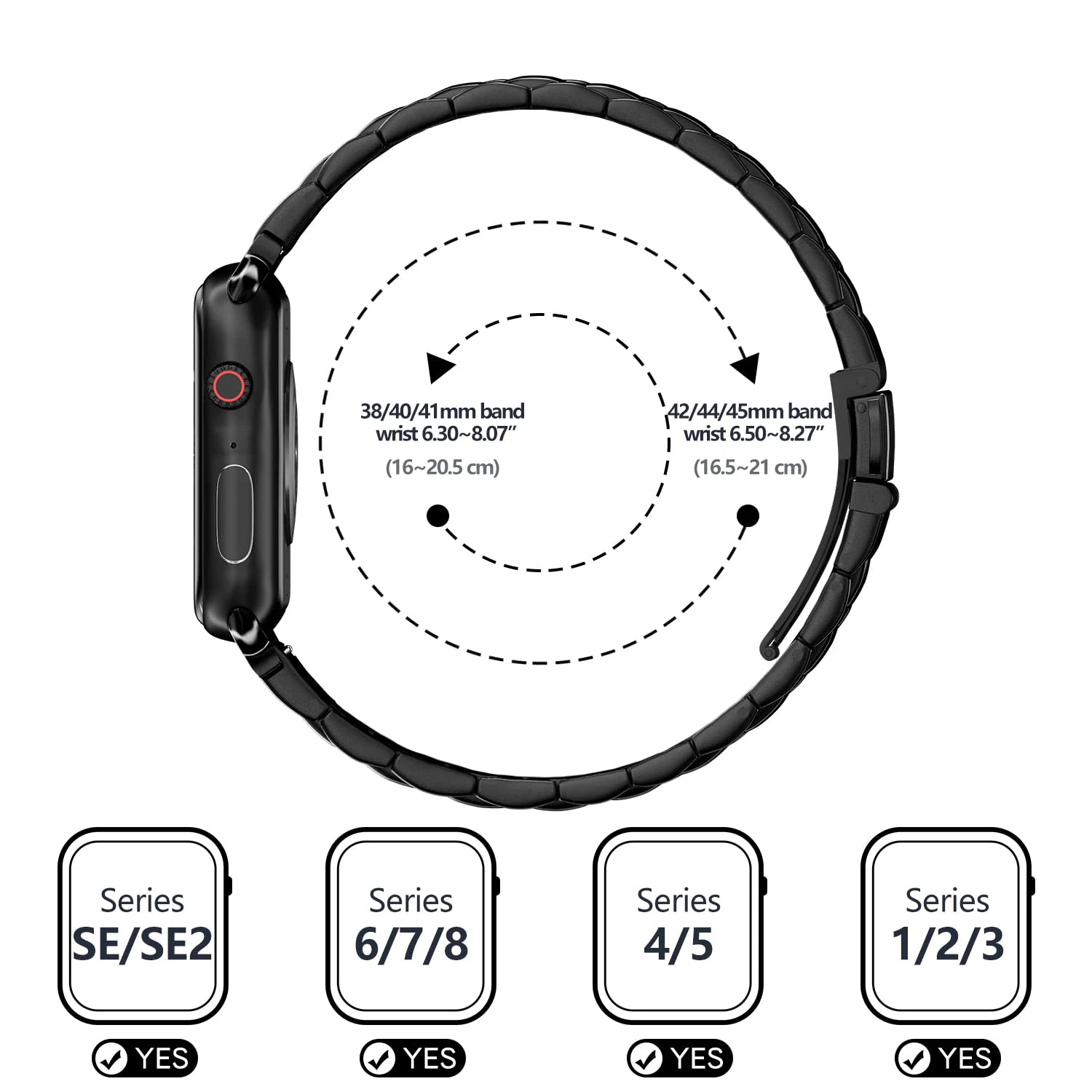 Metal Strap for Apple Watch Band 44mm 40mm 45mm 41mm 42mm 38mm Stainless Steel Bracelet for iWatch Series 8 7 6 5 4 3 Ultra 49mm