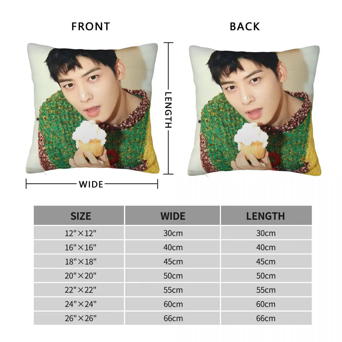 Cha Eun Woo наволочка с двусторонним принтом тканевая для подушки украшения Kpop Astro