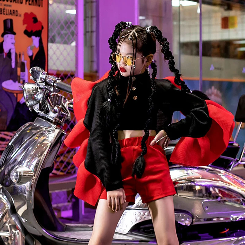 

Сценический костюм Kpop, наряд для девочек, одежда для фестиваля, танцевальная одежда в стиле хип-хоп, детская одежда для джазовых танцев, модная одежда для подиума