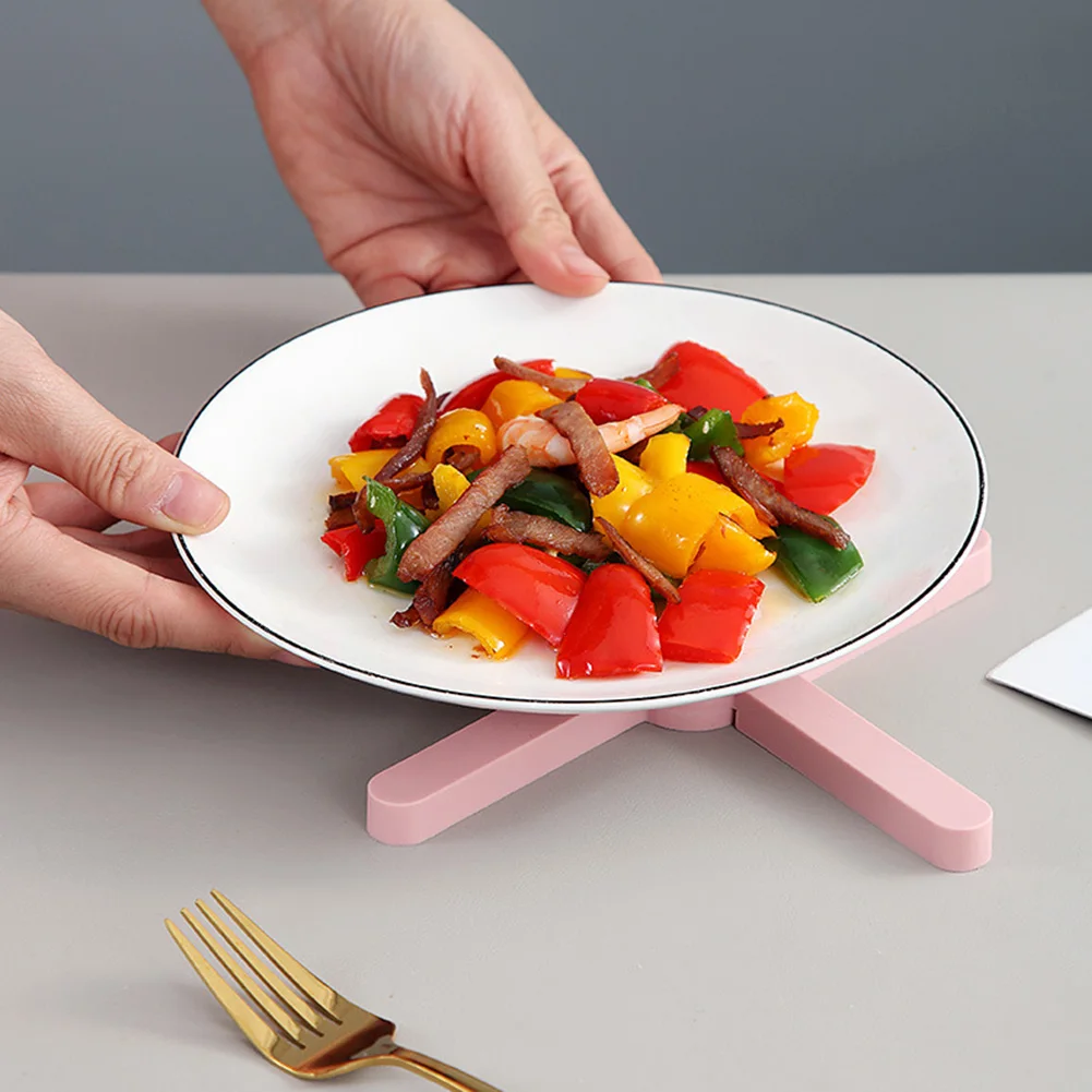 

Складной нескользящий Подставка под горшок, кухонный Настольный коврик с защитой от ожогов, с крестообразным держателем