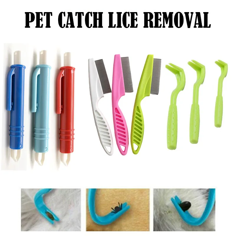 

3sets Accessaries Remover Flea Tick Tick Cat Clamp Accessarie Flea Remover Hook Tweezer Dog Mite Dog Extractor Pet Tick Pull Pet