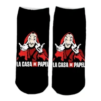 la casa de papel cotton socks anime cosplay house paper casual breathable soft low tube socks gift for money heist fans
