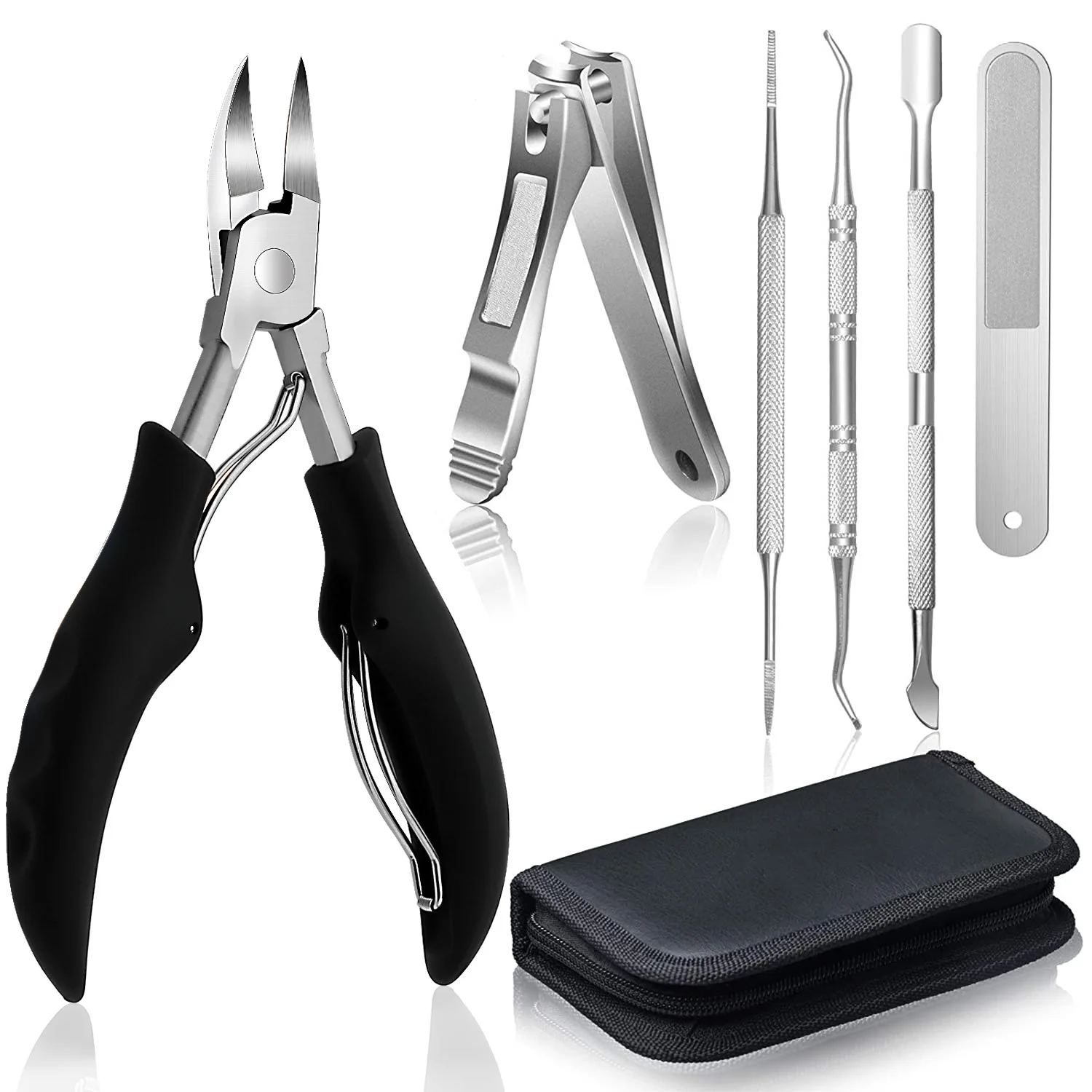 

6pcsProfessional Nail Cutter Pedicure Scissors Stainless Steel Eagle Hook Portable Manicure Nail Clipper Pedicure Care Tool Set
