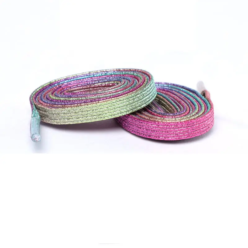 

Tie-Free Lace-Free Oblate Shoelace Magnetic Buckle Metal Black and White, Colored Elastic Stretch Sneakers Couple Shoelaces