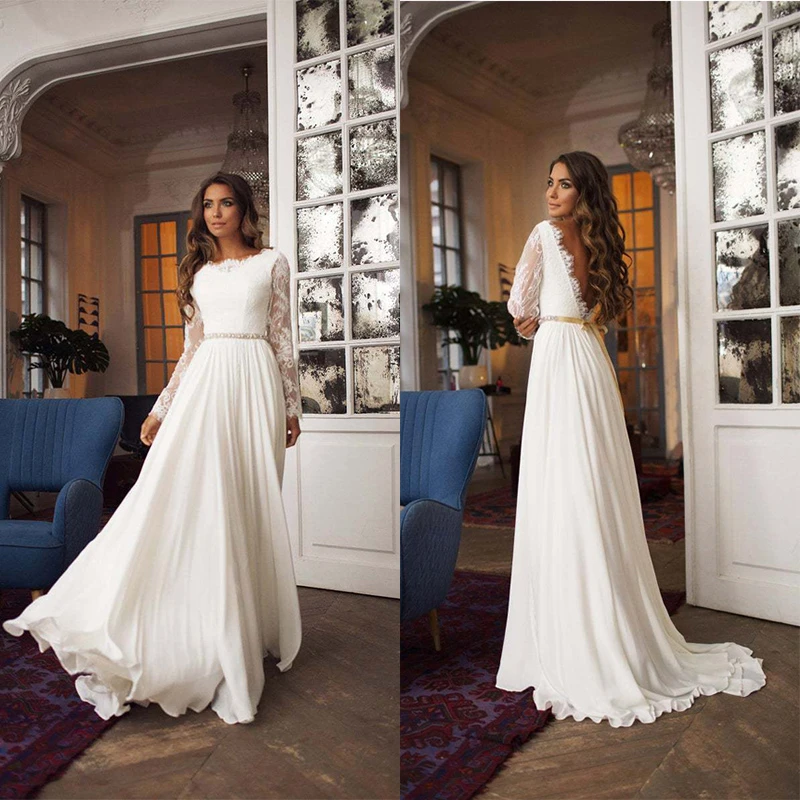 

Женское вечернее платье с открытой спиной, белое кружевное элегантное платье с длинным рукавом для вечерние Ринок и свадеб, весна 2022