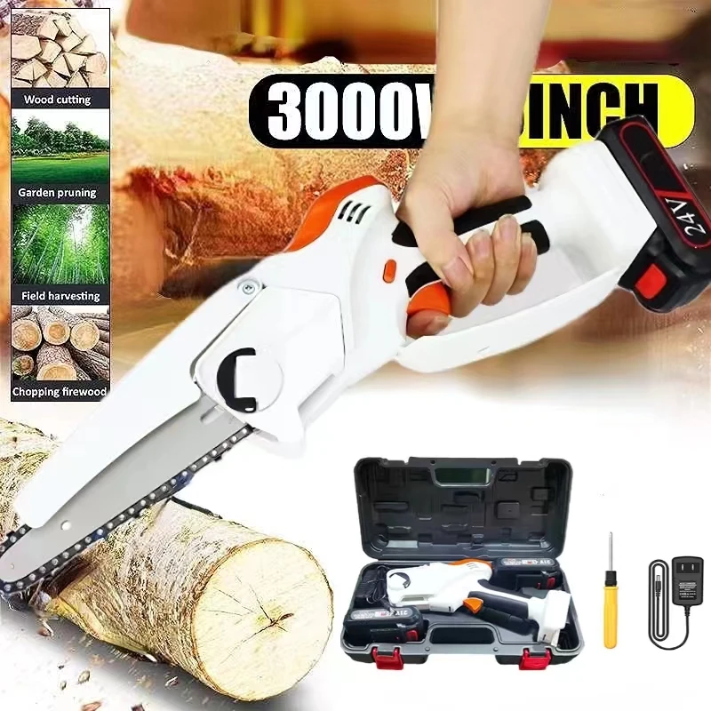 Mini 6-Inch Electric Saw Handheld Portable Saw For Gardening Farm Bush Tree Branch Wood Cutting Garden Logging Saw Power Tool