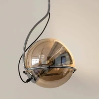kobuc nordic amber glass pendant lamp e27 rotatable glass ceiling hanging light for dining room bedroom bar chandelier fixture