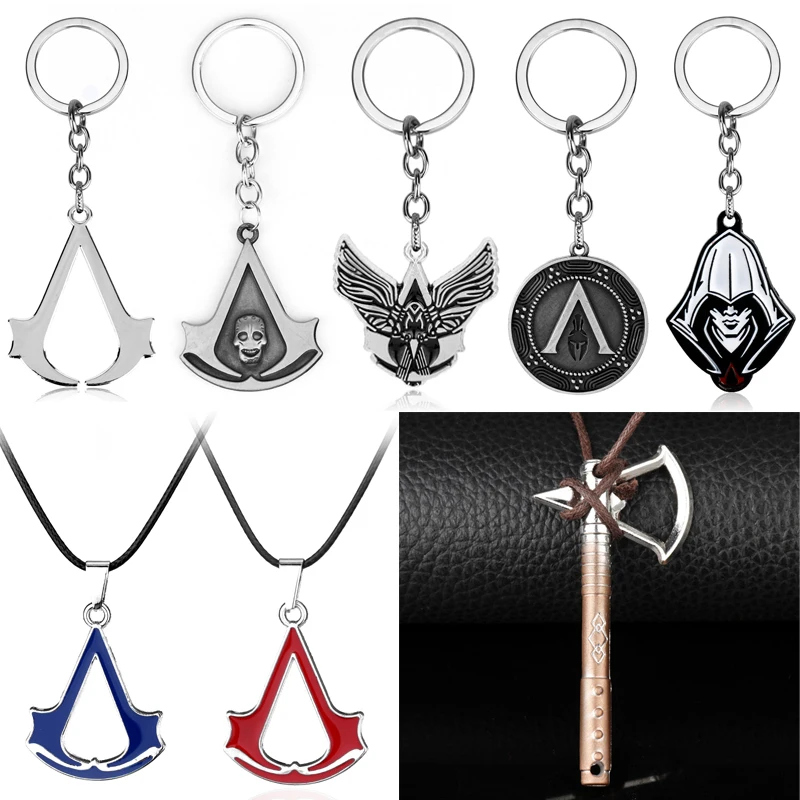Брелок для ключей в виде игры вальгалла Одиссея, брелок для ключей с надписью Altair, Ezio, включает Майлз, Abstergo, брелок-подвеска из сплава, брелок ...
