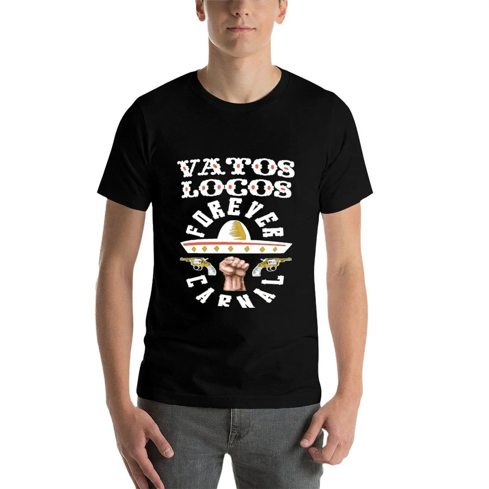 Фото Футболка Vatos Locos Forever, мягкая хлопковая футболка большого размера №3