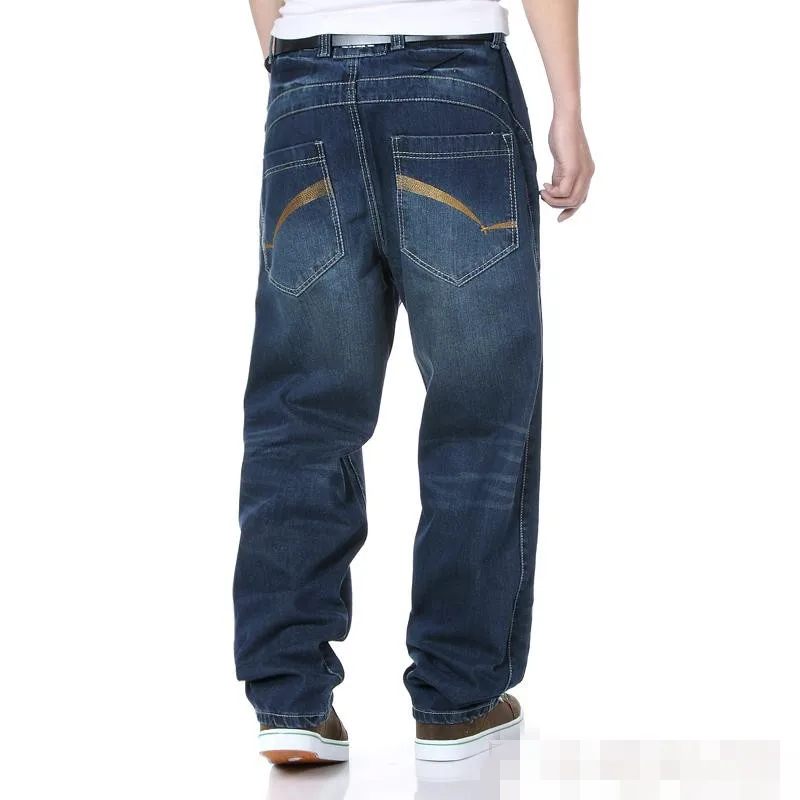 Mens Streetwear Loose Baggy Jeans Pants Men Straight Wide Leg Cowboy Jeans Hombre Oversized Skateborad Denim Trousers Plus Size