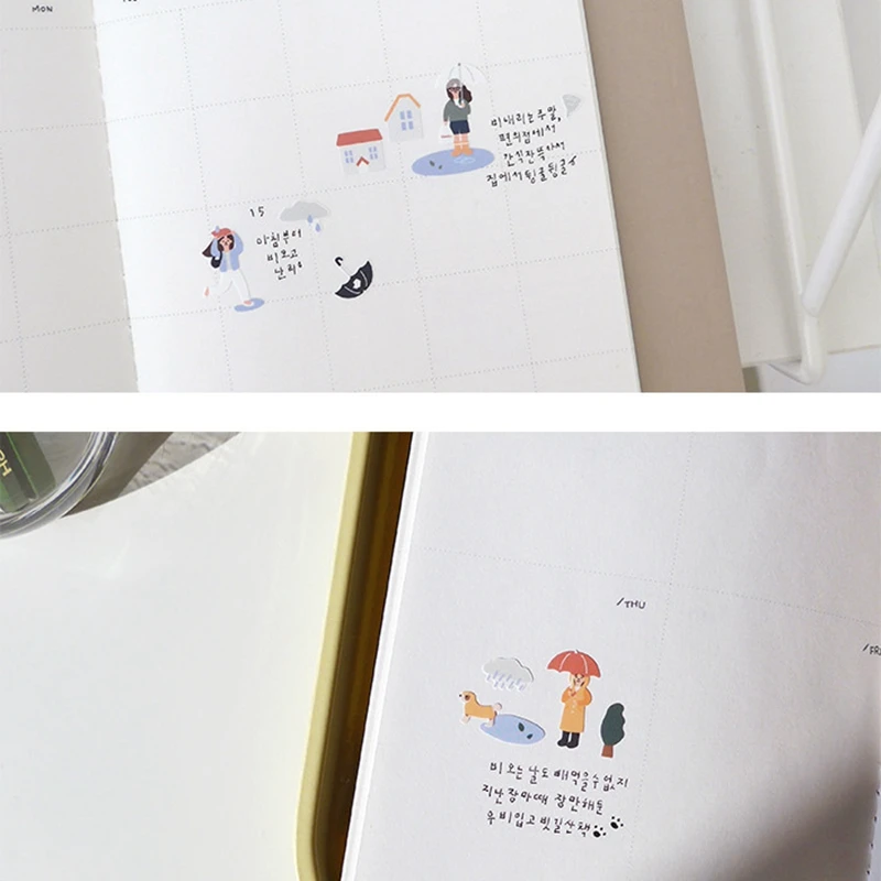 Суателье наклейки Дождливый день для скрапбукинга Корея происхождения Милые девочки наклейка Дневник мусорного журнала Декорация DIY ремесла Поставки.